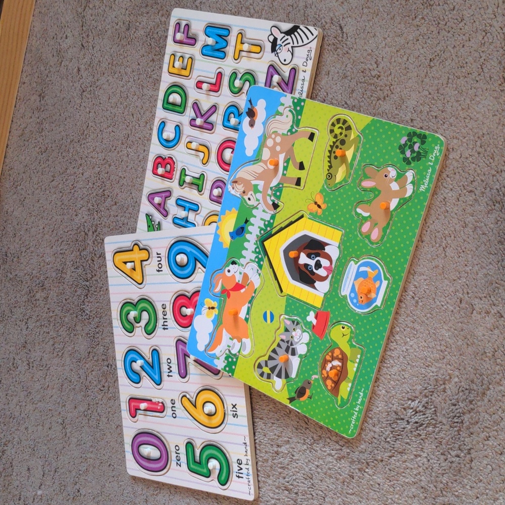 3 Melissa and Doug wooden puzzles